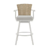 40" Gray Metal Swivel Outdoor Counter Height Bar Chair