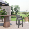 40" Gray Metal Outdoor Bar Height Chair with Footrest