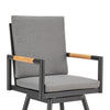 48" Dark Gray Metal Swivel Outdoor Bar Stool with Footrest