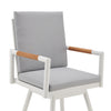 43" Light Gray Metal Swivel Outdoor Counter Height Bar Chair