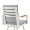 Light Gray Metal Swivel Outdoor Bar Chair with Footrest