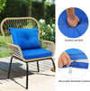 Outdoor Wicker Patio Bistro Set, 3 Piece with Glass-Top Table