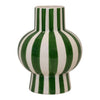 Green And White Ceramic Round Vase-0