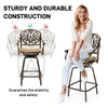 Elizabethan Cast Aluminum Outdoor Swivel Bar Stools, Set of 2