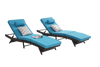 Outdoor Wicker Chaise Lounge with Adjustable Backrest, Armrests and