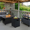 Square Iron Side Table in Matte Black