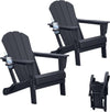 HDPE Adirondack Chairs, Set of 2 — Black