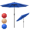 9 ft Patio Market Umbrella, Crank & Tilt, Iron Pole