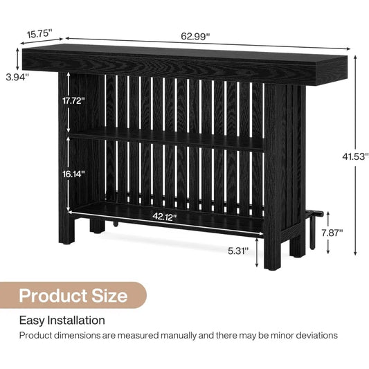 Two-Tier Outdoor Bar Table with Storage