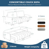 Cream Chenille Sleeper Sofa with Hidden Storage