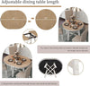 Farmhouse Round Extendable Dining Set, Oak Finish, Upholstered Chairs