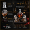 Diamond Decanter Set with Mahogany Base and Whiskey Glasses