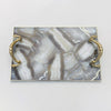 Wild Agate Serving Tray With Brass Handles