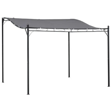 Cream White 10' x 10' Steel Pergola Gazebo with Canopy