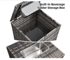 Wicker 4-Piece Patio Conversation Set with Cooler Storage