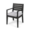 Acacia Wood Outdoor Dining Chairs with Cushions, Set of 2