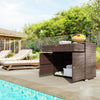 Outdoor Storage Cabinet, Waterproof PE Rattan Cabinet with Drawer for Indoor, Outdoor Swimming Pool, Mixed Brown