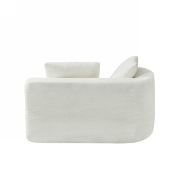 Curved Sectional Sofa with Chaise, Pearl, 116"