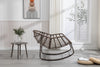 Hand-Woven Rattan Outdoor Rocking Chair, Olive Green