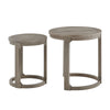 Curved Round Wooden Nesting Side Table Set, Light Brown