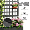 Galvanized Steel Raised Planter Box with Trellis