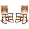 Square Wooden Outdoor Rocking Chair - Natural Finish