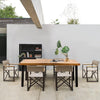 Dining Table For 6 Acacia Wood Indoor Outdoor Iron Legs