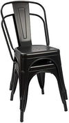 Stackable Metal Dining Chair Indoor Outdoor Black Set Of 4