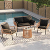 Four-Piece Outdoor Wicker Patio Conversation Set