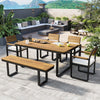 6-Piece Acacia Wood Outdoor Dining Set with Table, Chairs & Bench