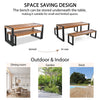 3-Piece Acacia Wood Outdoor Conversation Set for Patio and Garden