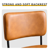 Brown PU Swivel Bar Stools with Bentwood Back, Set of 2