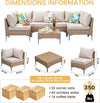 7-Piece Wicker Patio Furniture Set with Thick Cushions