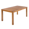 Acacia Outdoor Dining Set — 5-piece with 67-inch acacia wood table and four cushioned rattan chairs