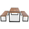 3-Piece Acacia Wood Outdoor Conversation Set for Patio and Garden
