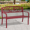 Cast Iron & Steel Outdoor Garden Bench with Armrests