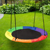 Rainbow Canopy Disc Swing for Kids, Padded Outdoor Hammock Seat
