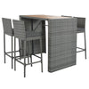 5-Piece Gray Wicker Patio Set with Cushioned Seating