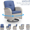 Patio Wicker Swivel Rocker Chairs Set of 2 with Side Table