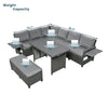 Wicker L-Shaped Patio Sectional — 5 Piece