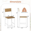 Rubber Wood Dining Chairs, Oak Finish — Set of 4