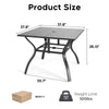 5-Piece Square Patio Dining Set with 37.8-Inch Wood-Grain Table and 4