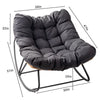 Oversized Papasan Rocking Egg Chair, Dark Gray