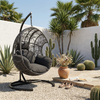 Extra-Wide U-Base Hanging Egg Chair with 8-Inch Cushion