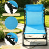Folding Chaise Lounge Chairs, Set of 2 — Sky Blue