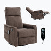 Manual Recliner with Rocker, Swivel & Heat Massage, Brown