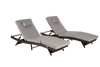 Outdoor Wicker Chaise Lounge with Adjustable Backrest, Armrests and