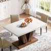 47" White Oak Dining Table with Heavy Pedestal Base