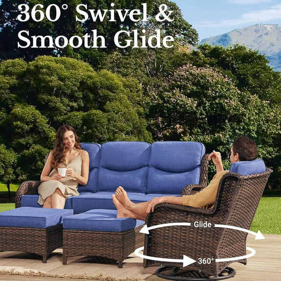 Luxury Outdoor Patio Furniture Set with Thick Cushions-1