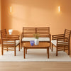 Outdoor Wood Sofa Set Natural Acacia With Thick Cushions
